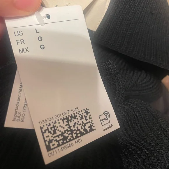 H&M ribbed sweetheart peplum sweater nwt size large - Picture 4 of 5